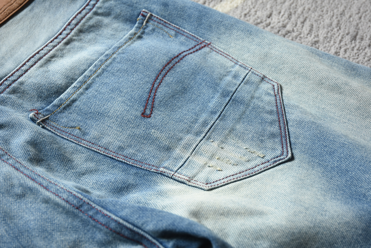 Ông già 3D cut cut scimitar slim jeans mùa thu và mùa đông phong cách vintage nam