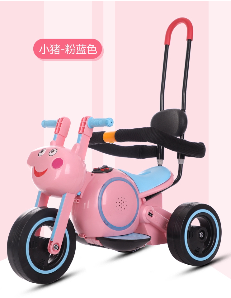 Xe máy điện ba bánh trẻ em xe đồ chơi trẻ em 1-5 tuổi nam và nữ xe đẩy trẻ em pin xe đẩy có thể ngồi - Con lăn trượt patinet / trẻ em giày patin cho bé