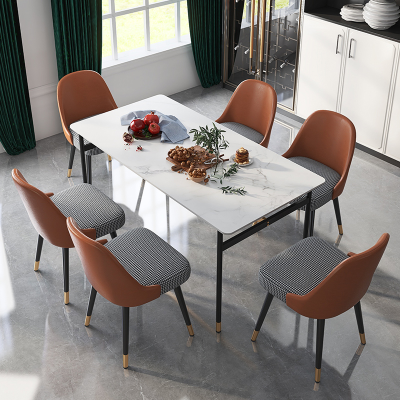 Poehouse Rock Plate Dining Table Home Small Family Type Table And Chairs Combined Kitchen Table Rectangular Dining Table Modern Minima Light Extravagant