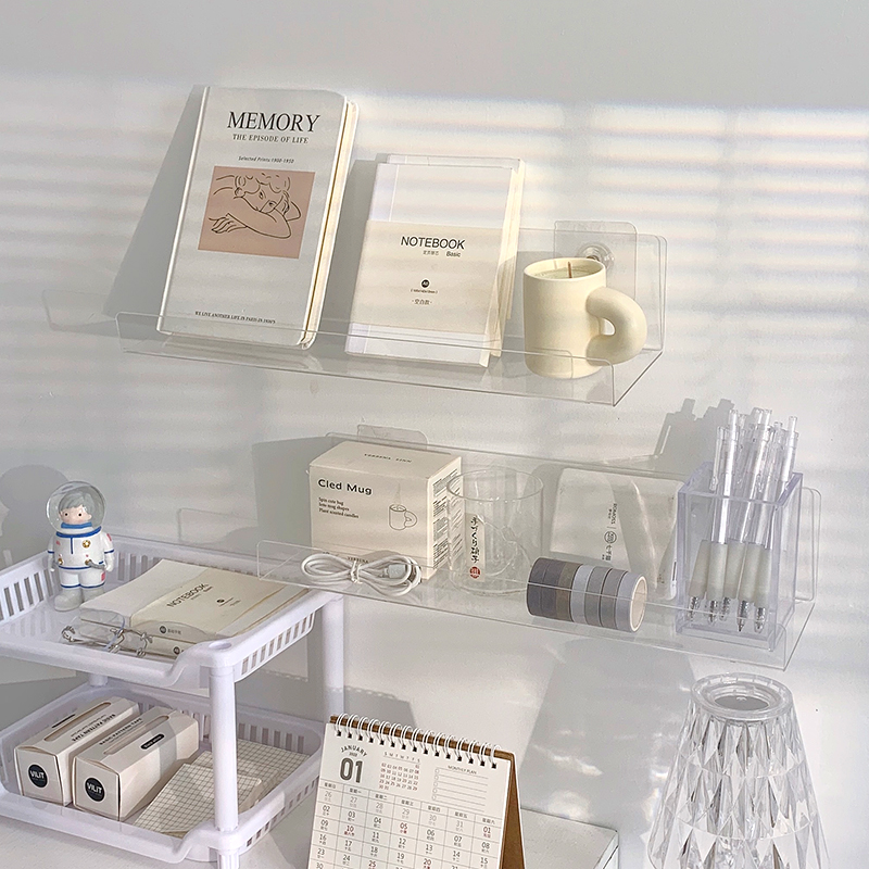 Dongha dormitory acrylic shelf desk shelf wall wall hanging free punch plexiglass plastic