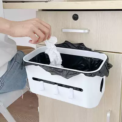 Dongha dormitory wall-mounted trash can Cabinet side Mini small small kitchen garbage basket hanging integral cabinet door bedside storage bucket