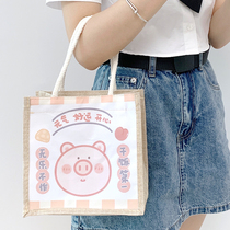 Building Hamma Cloth Bag Jute Diy Easy Collection Shopping Bag Large Capacity Day Style Tote Bag Mesh Red Handbag