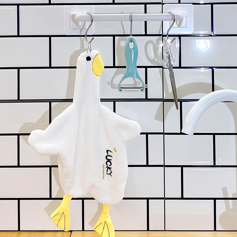 Dongha Small Duck Dry Hand Towels Towel Cartoon Hanging Children's Hands Water Suction Kitchen Bathroom Home Cute Ducks
