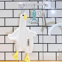 Dongha Small Duck Dry Hand Towels Towel Cartoon Hanging Childrens Hands Water Suction Kitchen Bathroom Home Cute Ducks