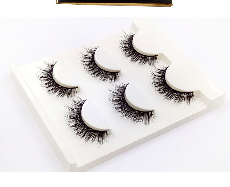 Ngôi sao rung với âm thanh nổi 3D mềm mại giả lông mi cong tự nhiên dày và đuôi mỏng trang điểm nude dài gel kích mí mắt
