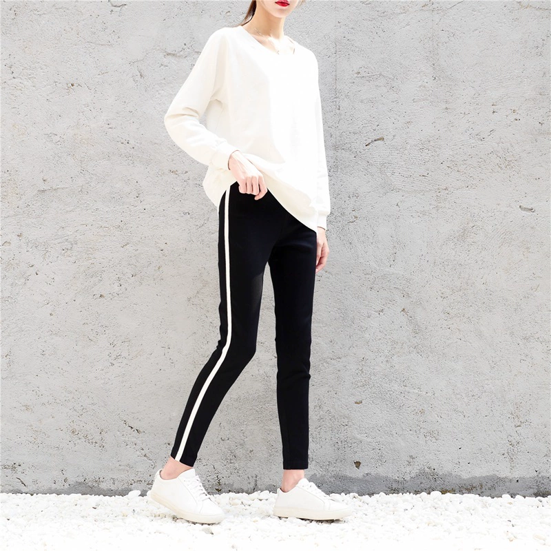 Quần legging cạp cao nữ mặc mùa thu 2018 mới Hàn Quốc phiên bản skinny skinny 9 điểm chân bút chì quần đen