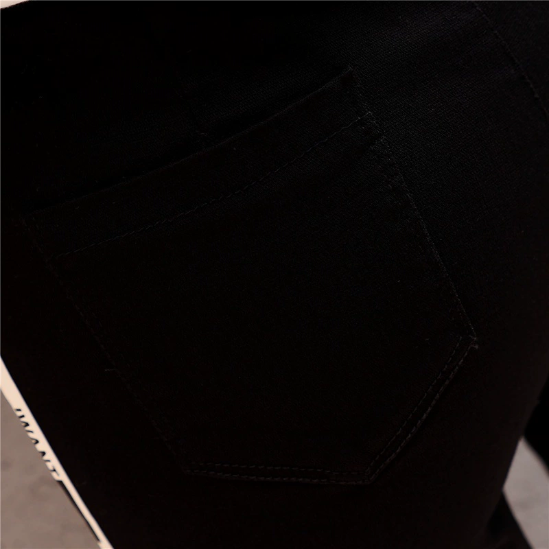 Quần legging cạp cao nữ mặc mùa thu 2018 mới Hàn Quốc phiên bản skinny skinny 9 điểm chân bút chì quần đen