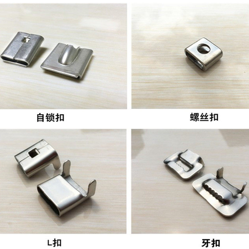 304 stainless steel tooth type L buckle screw buckle self-lock electric case wire rod tie button Buckle Signage Zbuckle Hoop Zbuckle