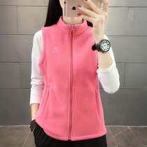 Outdoor womens stand collar fleece vest vest warm fleece vest padded cardigan snuff jacket waistcoat women