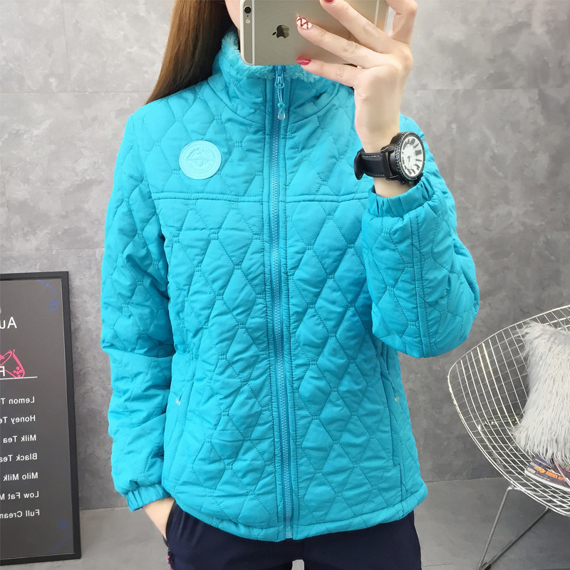 New outdoor women's fleece jacket warm jacket Autumn and winter cardigan stand collar shop cotton jacket plus velvet breathable mountaineering clothes for men and women