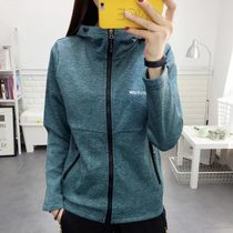 Walking Outdoor Womens fleece autumn and winter cardigan hooded warm mountaineering suit plus velvet slimming large size womens coat tide