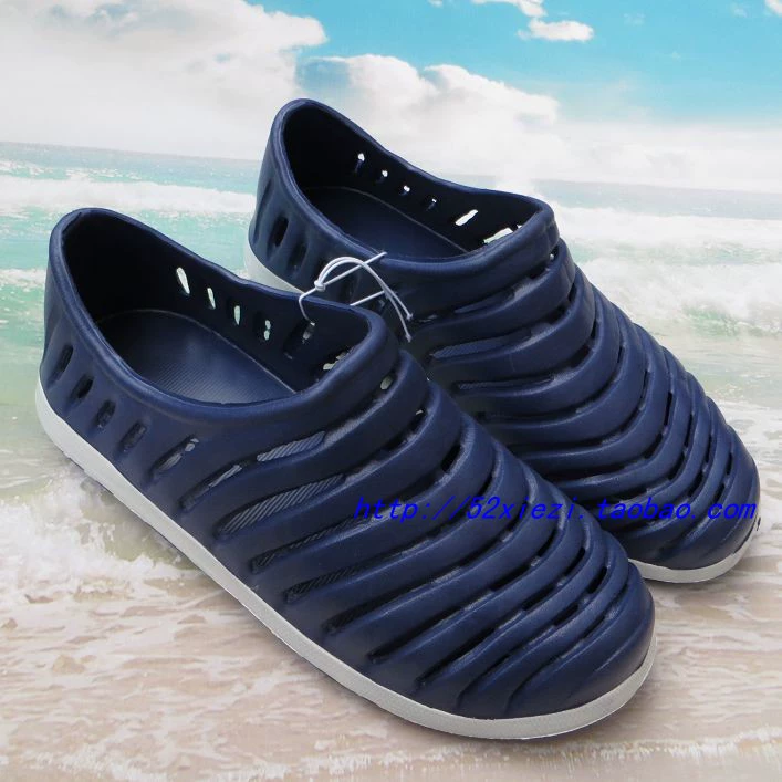 Mùa hè nam và nữ đôi dép dép một chân đặt thoải mái giản dị không thấm nước giày dép bãi biển giày sapphire màu xanh vườn - Sandal