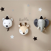 ins animal head Wall Wall decoration fabric childrens room wall decoration Nordic creative bedroom wall wall hanging