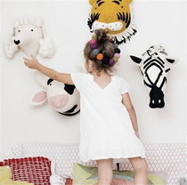 ins explosive Nordic childrens room baby wool felt animal head environmental protection wall decoration three-dimensional shape decorative wall Wall