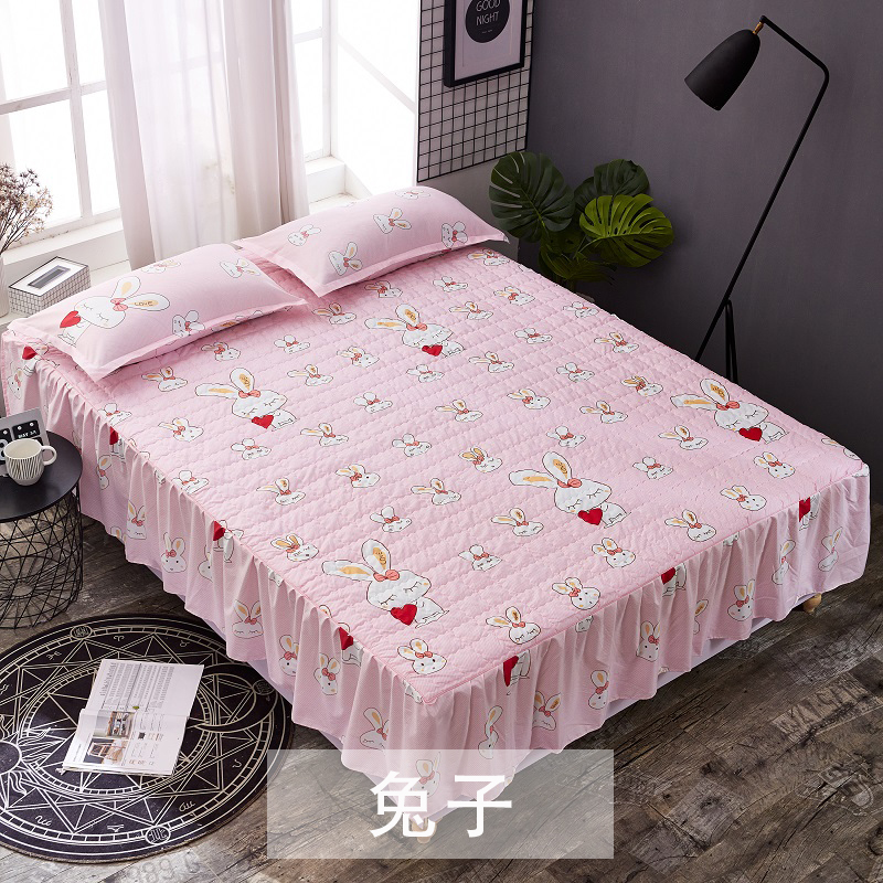 khăn trải giường bông giường váy bụi che dày hơn một mảnh nệm bìa bảo vệ cho một giường 1,5m 1.8m1.2 Li - Váy Petti drap giường có viền