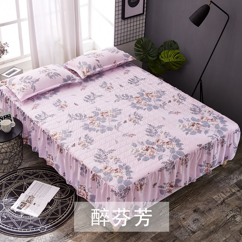 khăn trải giường bông giường váy bụi che dày hơn một mảnh nệm bìa bảo vệ cho một giường 1,5m 1.8m1.2 Li - Váy Petti drap giường có viền