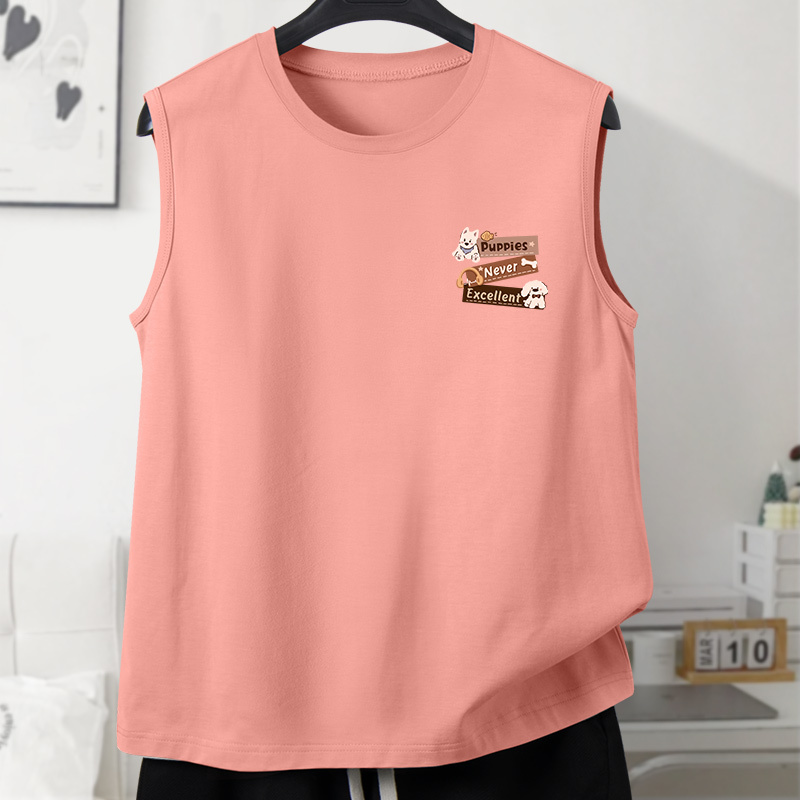 Teenagers' Pure Cotton Sleeveless T-Shirt Men's Summer 2026 New Style T-Shirt Boys' Sports Fitness Vest Vest Top