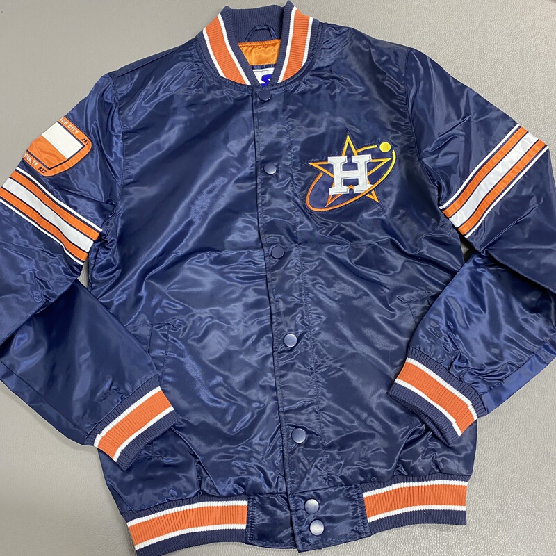 Sta Jacket Satin Baseball Jacket Astros No Padding Slight Imperfections See Description