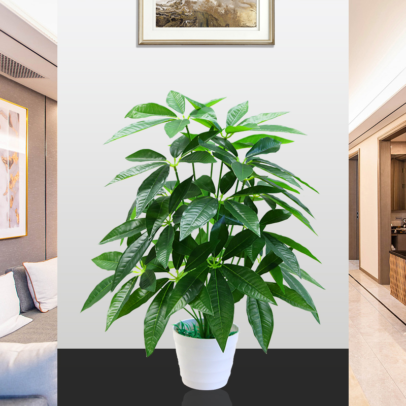 Money Tree Artificial Plant Potted Plastic Fake Money Tree Living Room Floor-Standing Fake Bonsai Indoor Decoration Fake Flower Anthurium