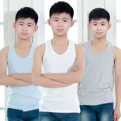Children's boys vest youth cotton summer book mid-sized boys boys cotton children bottoming junior high school students