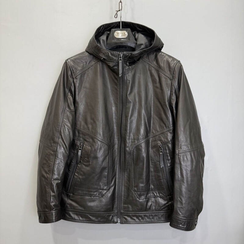 New Men's Genuine Leather Oil Wax Cowhide Hooded Leather Jacket with Fur Lining Winter Short Warm Coat