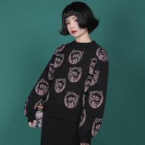 Small onion good cut original Japanese elements autumn and winter New long sleeve pullover thick round neck bubble sleeve sweater