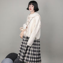 Small onion good cut Japanese white knitted cardigan womens 2021 autumn and winter thin casual loose lazy wind hooded jacket