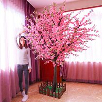 Fake peach blossom simulation peach blossom large plant living room interior decoration New year wishing tree wedding hotel simulation cherry blossom