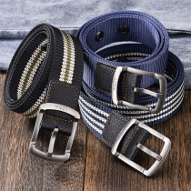 Military training outdoor belt needle buckle canvas belt male and female casual overalls belt Korean version of Chao male student youth