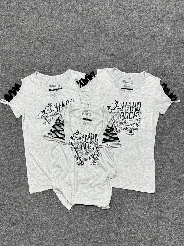 Foreign Trade Surplus Yabi Dark Punk Design Rhinestone Loose Short-Sleeve Top