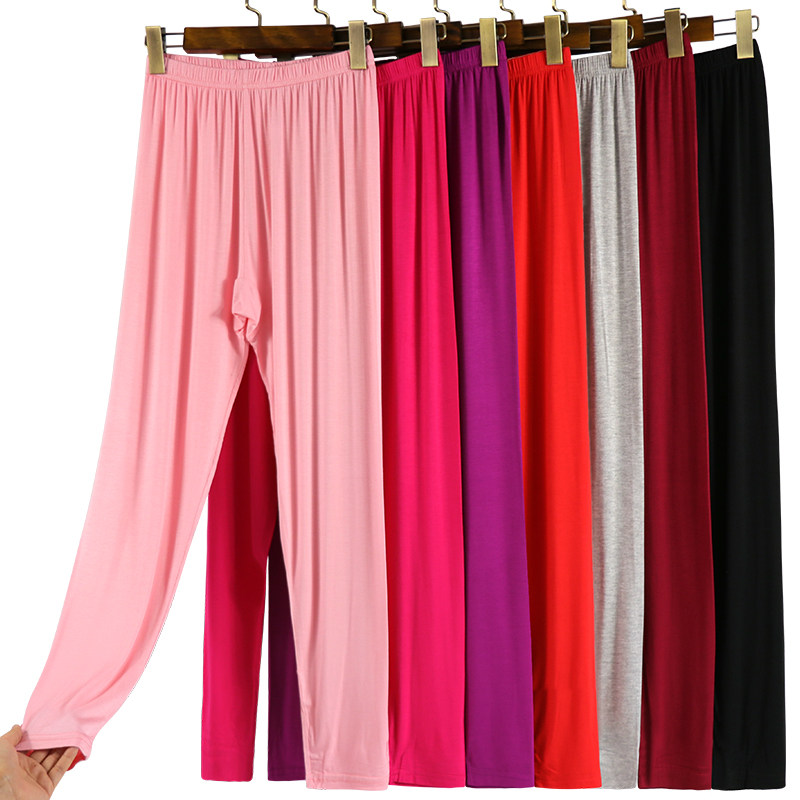 Lady Ultra Slim Model Mo Mumsdale Spring Autumn Pants Plus Fattening Overweight Mid Aged Bamboo Fiber Overplay Sanitary Pants Single Piece