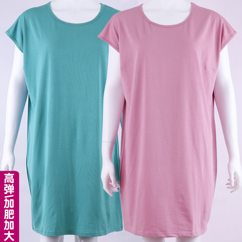 Large size modal cotton nightdress women plus fat plus long section home skirt middle-aged and elderly mother vest skirt can be worn outside