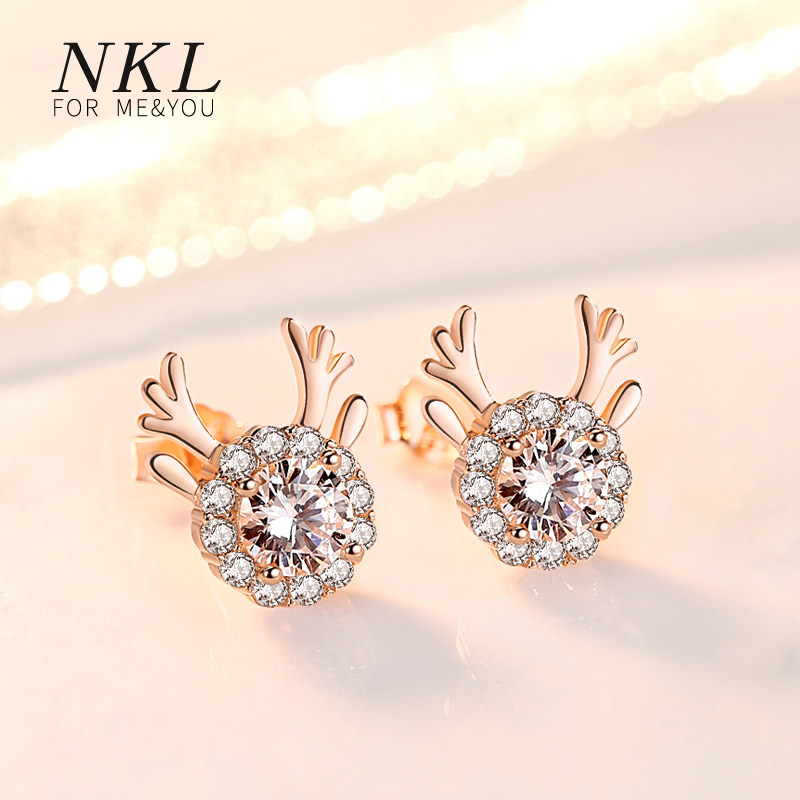 All the way to the deer with your earshot female pure silver 2021 New Tide Niche Design Feeling Earrings Temperament Earrings Send Girlfriend