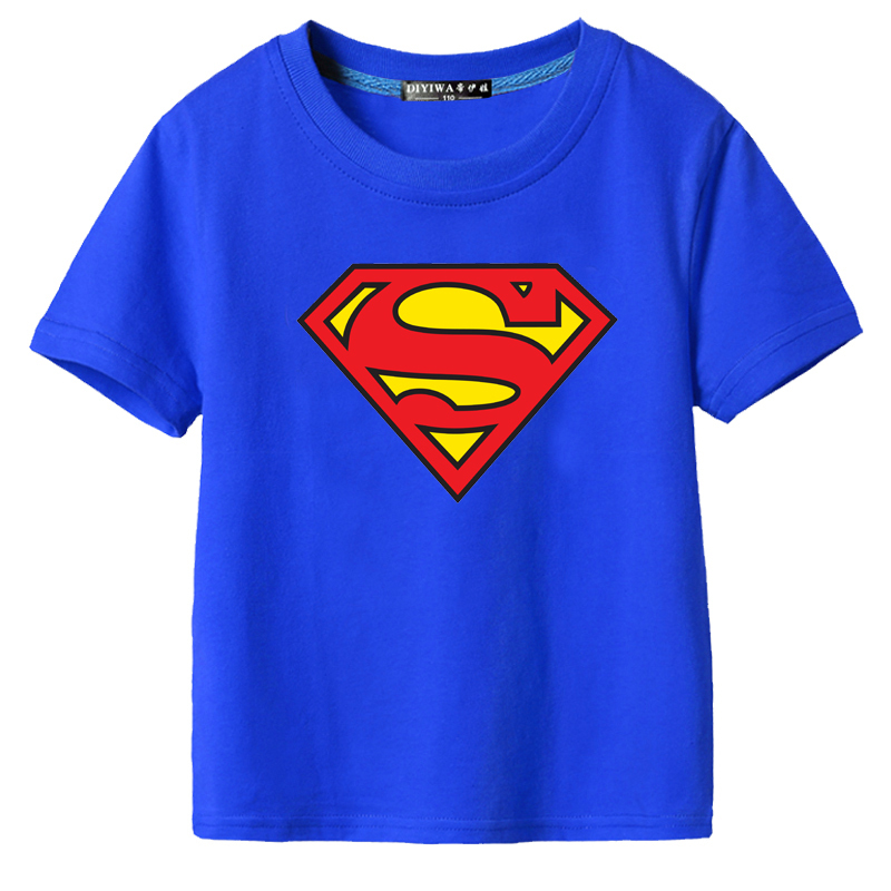Children's Clothing Boys' Short-Sleeved T-Shirt Pure Cotton 2022 Summer New Style Superman Cartoon Half-Sleeved Top Kidsren's Summer Clothing T-Shirt
