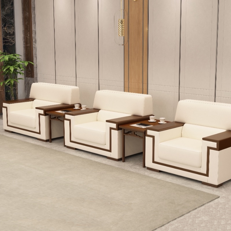 Office sofa genuine leather VIP upscale reception conference for minimalist modern business meeting living-room single position portfolio