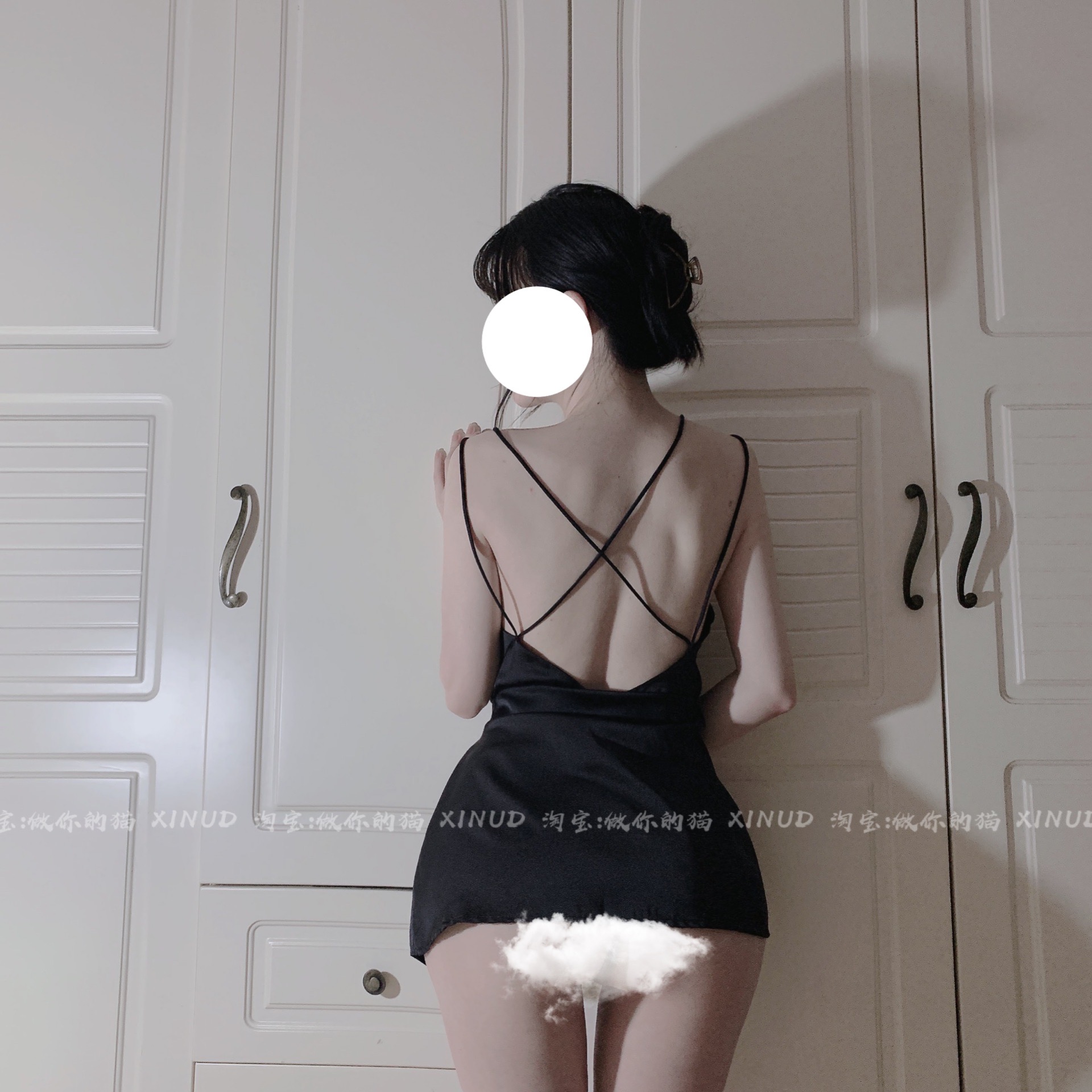 Do your cat: tenderness Parisian seductive seductive beauty back harnesses Sleeping Skirt Woman Summer Thin Ice Silk Private Room Pyjamas