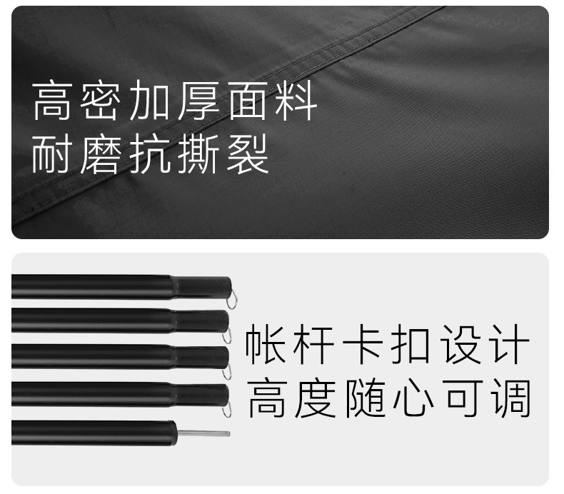Атриум 黑鹿户外黑胶天幕露营野营遮阳蓬野餐便携式装备防水折叠防晒云荫 Blackdeer