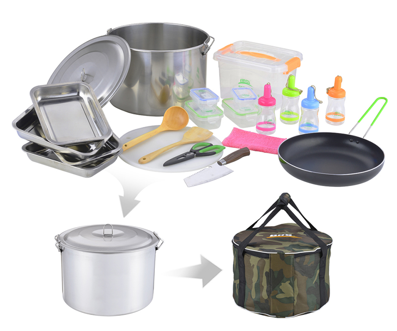 BRS-350 Cooking Class Outdoor Set Pot Kitchen Utensils Self-driving Tour Picnic Family Camping Set Pot Hanging Pot Multi-purpose Group