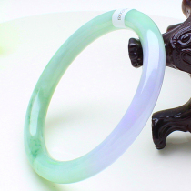 Myanmar emerald bracelet Violet floating with green jade bracelet female A goods emerald hand decorated with natural round strips of jade bracelet children