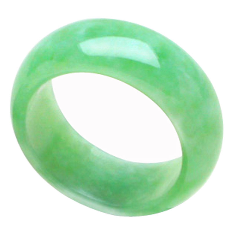 Natural Old pit Myanmar A goods emerald ring floating yang green men and women emerald jade ring jade ring wrenching certificate with certificate