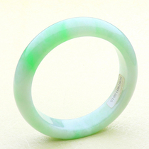 Positive lap Floating Green Emerald Bracelet Myanmar Old Pit Ice Glutinous Seed Jade Bracelet Natural a goods high-end round bracelet 55mm