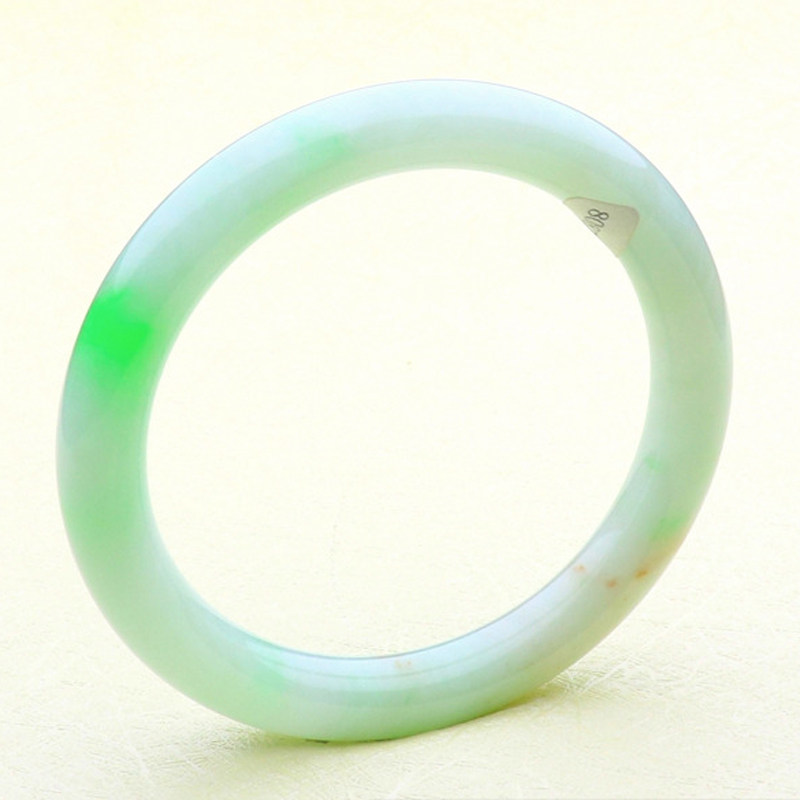 Round round bar Piaoyang green jade bracelet Myanmar Laokeng ice glutinous jade bracelet natural a goods high-end round bracelet 56mm