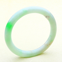 Round-style round bar floating in green emerald bracelet Myanmar Old pit ice glutinous rice Jade Bracelet Natural a goods high-end round bracelet 56mm