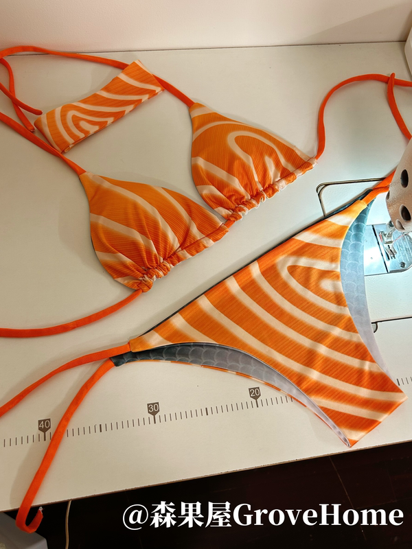【In Stock Now】Salmon Bikini, Sashimi Bikini, Swimsuit, Hot Spring Delicious Swim Bikini