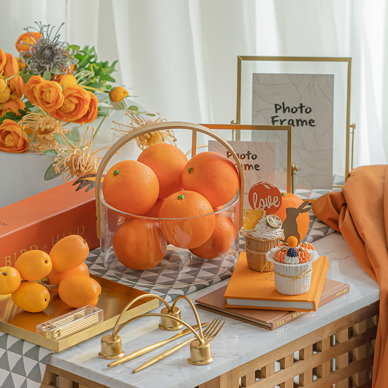 Fruit Props Simulation Orange Fake Navel Orange Shop Windows Soft Decoration Display Living-room Pendulum Children Photography Food Models