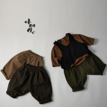 Knock on the temperament of the pants 2020 New Spring and Autumn Korean childrens boys and girls radish pants casual foreign style tide treasure fat