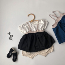 Childrens vest 20 summer thin water washing cotton Japanese girl suspender skirt foreign style wearing tide loose retro literary art