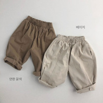 Mori Literature 20 autumn childrens pants new boys and girls Korean version of loose foreign style casual cotton radish pants Joker