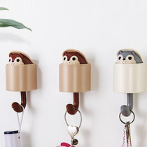 Squirrel Hook Toilet Door Rear Free Punch Powerful Sticky Hook Creative Kitchen Wall Cloister Book Room Bedroom Clothing Hook