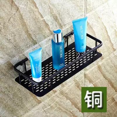 Special offer Wall-mounted American copper material Black bronze surface rectangular single-layer plate basket powder room shelf